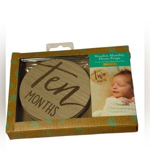 Pearhead Wooden Monthly Photo Props - Brown